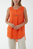 Oversized Sleeveless V-Neck  Top For Women  - Dropwear
