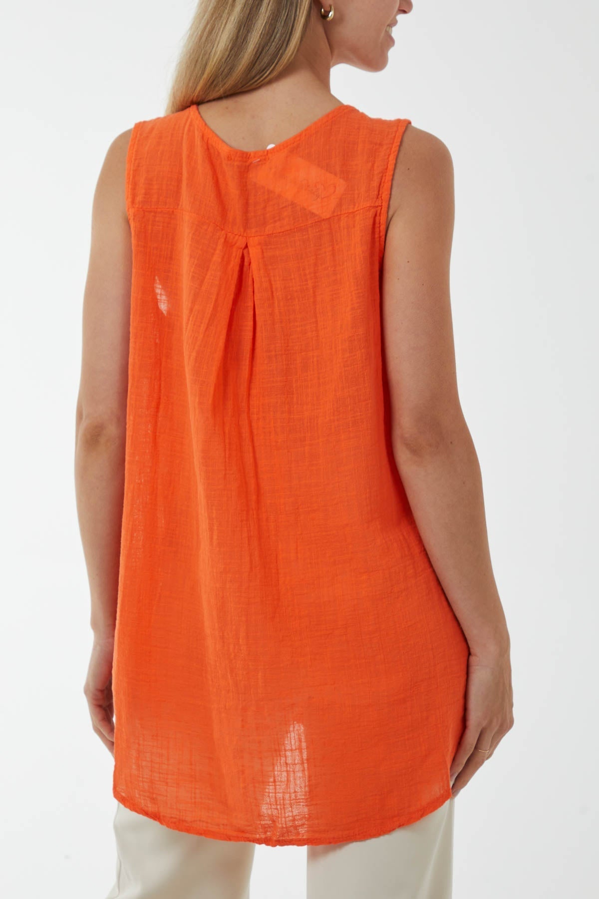 Oversized Sleeveless V-Neck  Top For Women  - Dropwear