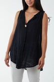 Oversized Sleeveless V-Neck  Top For Women  - Dropwear