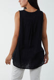 Oversized Sleeveless V-Neck  Top For Women  - Dropwear