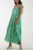 Sleeveless Abstract Print Maxi Dress For Women  - Dropwear