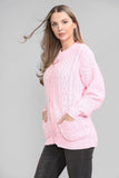 Purple Chunky Cable Knit Long Sleeve Cardigan For Women 8-10 - Dropwear