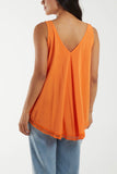 Royal Blue Tassel Hem V-Neck Vest For Women ONE SIZE - Dropwear