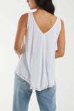 Tassel Hem V-Neck Vest For Women  - Dropwear