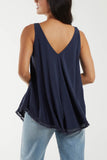 Tassel Hem V-Neck Vest For Women  - Dropwear