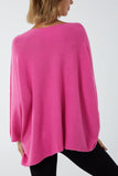 Black V-Neck Oversized Fine Knit Jumper For Women ONE SIZE - Dropwear