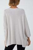 Bubblegum Pink V-Neck Oversized Fine Knit Jumper For Women ONE SIZE - Dropwear