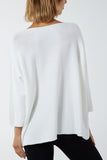 V-Neck Oversized Fine Knit Jumper For Women  - Dropwear