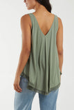 Navy Tassel Hem V-Neck Vest For Women ONE SIZE - Dropwear