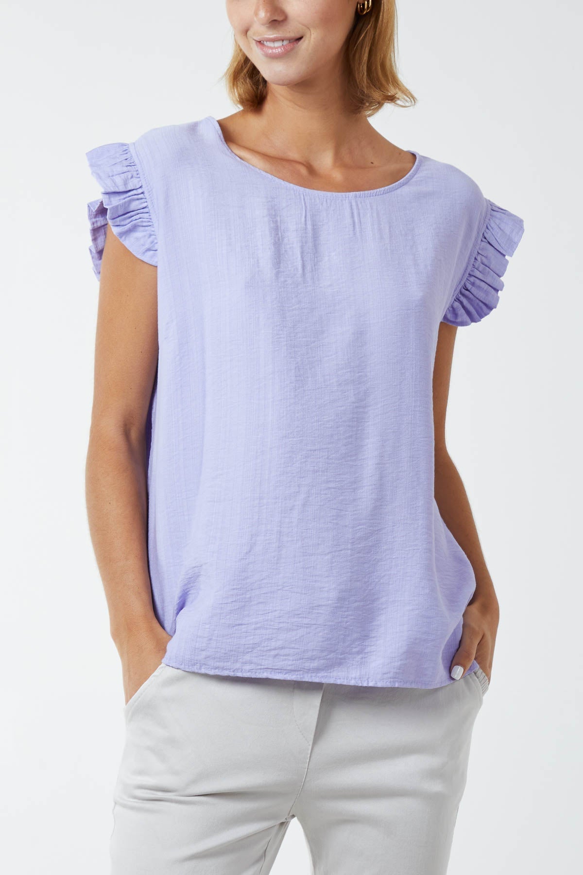 Chocolate Linen Look Top Back Button For Women ONE SIZE - Dropwear