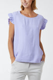 Chocolate Linen Look Top Back Button For Women ONE SIZE - Dropwear
