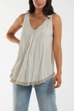Jade Tassel Hem V-Neck Vest For Women ONE SIZE - Dropwear