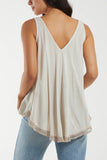 Orange Tassel Hem V-Neck Vest For Women ONE SIZE - Dropwear