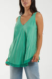 Stone Tassel Hem V-Neck Vest For Women ONE SIZE - Dropwear