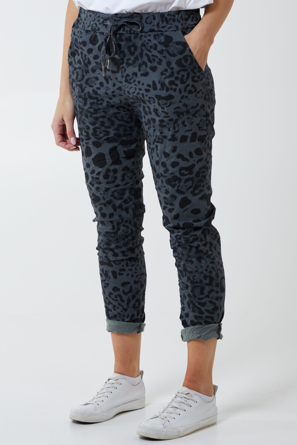 Magic Super Stretch Leopard Print Trousers For Women  - Dropwear
