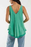 Black Tassel Hem V-Neck Vest For Women ONE SIZE - Dropwear