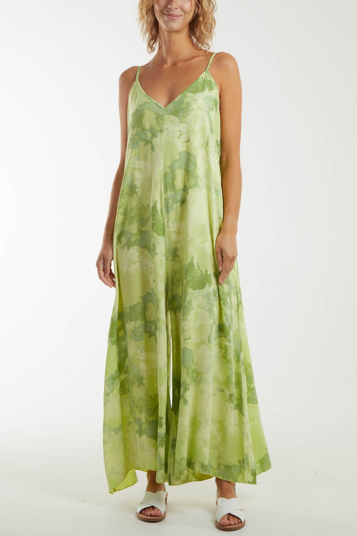 Smoky Print Cami Relaxed Fit Jumpsuit For Women  - Dropwear