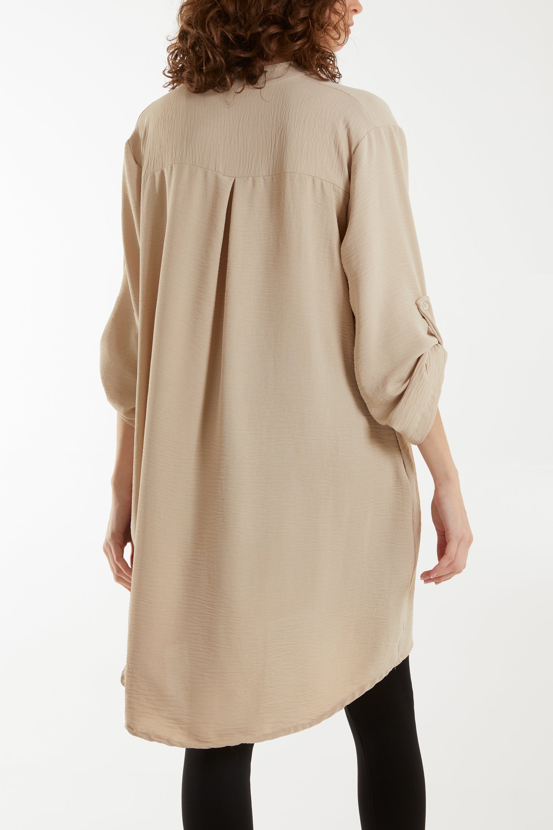 Denim V-Neck Button Sleeve Long Top For Women ONE SIZE - Dropwear