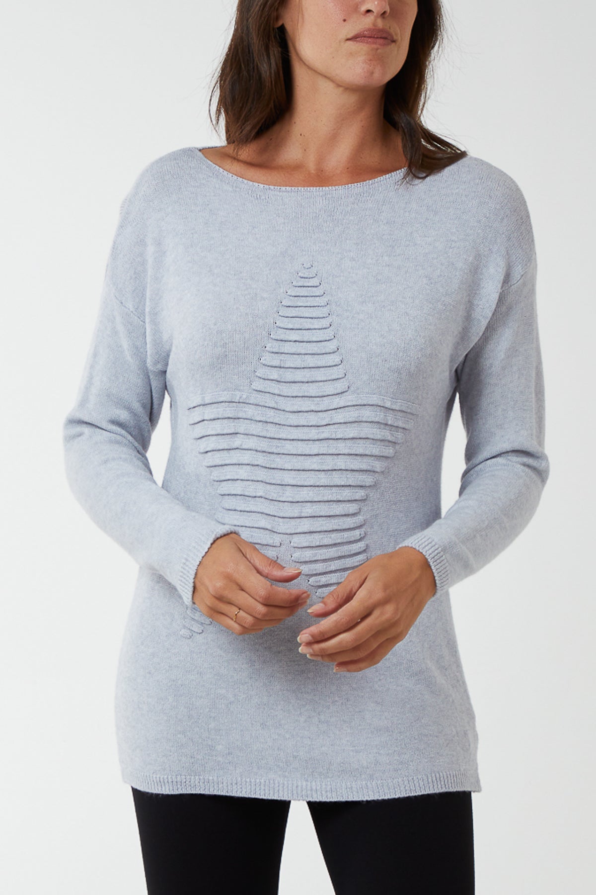 Ribbed Star Jumper For Women  - Dropwear