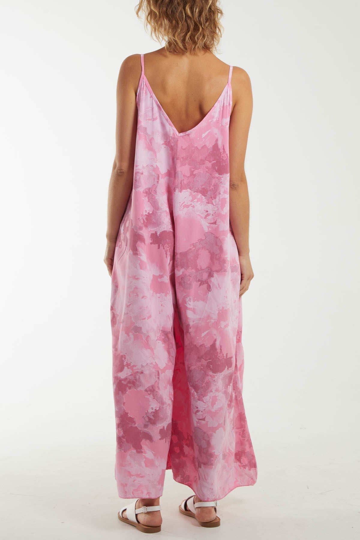 Smoky Print Cami Relaxed Fit Jumpsuit For Women  - Dropwear