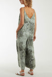 Lime Smoky Print Cami Relaxed Fit Jumpsuit For Women ONE SIZE - Dropwear