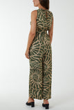 Swirl Print Sleeveless Jumpsuit For Women  - Dropwear