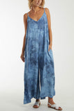 Coral Smoky Print Cami Relaxed Fit Jumpsuit For Women ONE SIZE - Dropwear