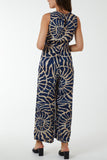 Swirl Print Sleeveless Jumpsuit For Women  - Dropwear