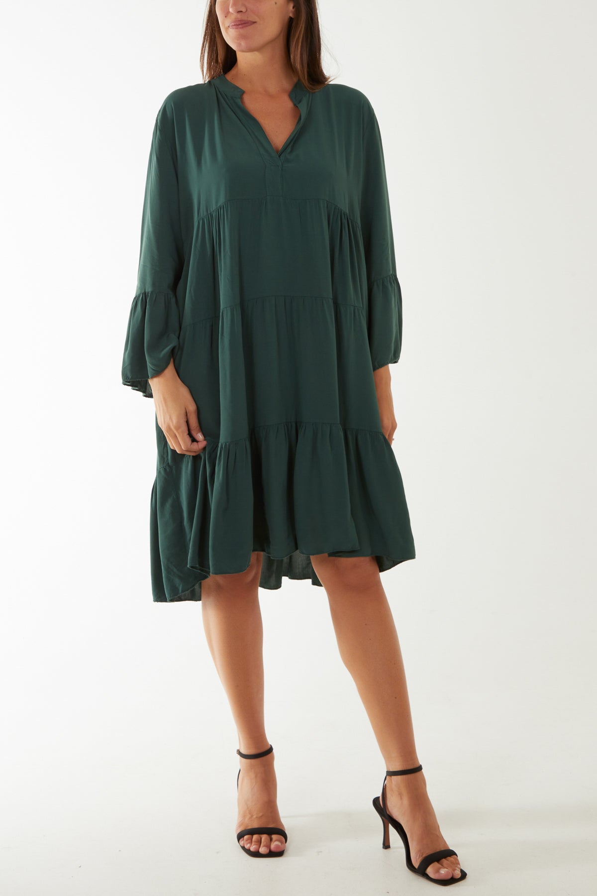 Light Blue Flare Smock Dress For Women ONE SIZE - Dropwear