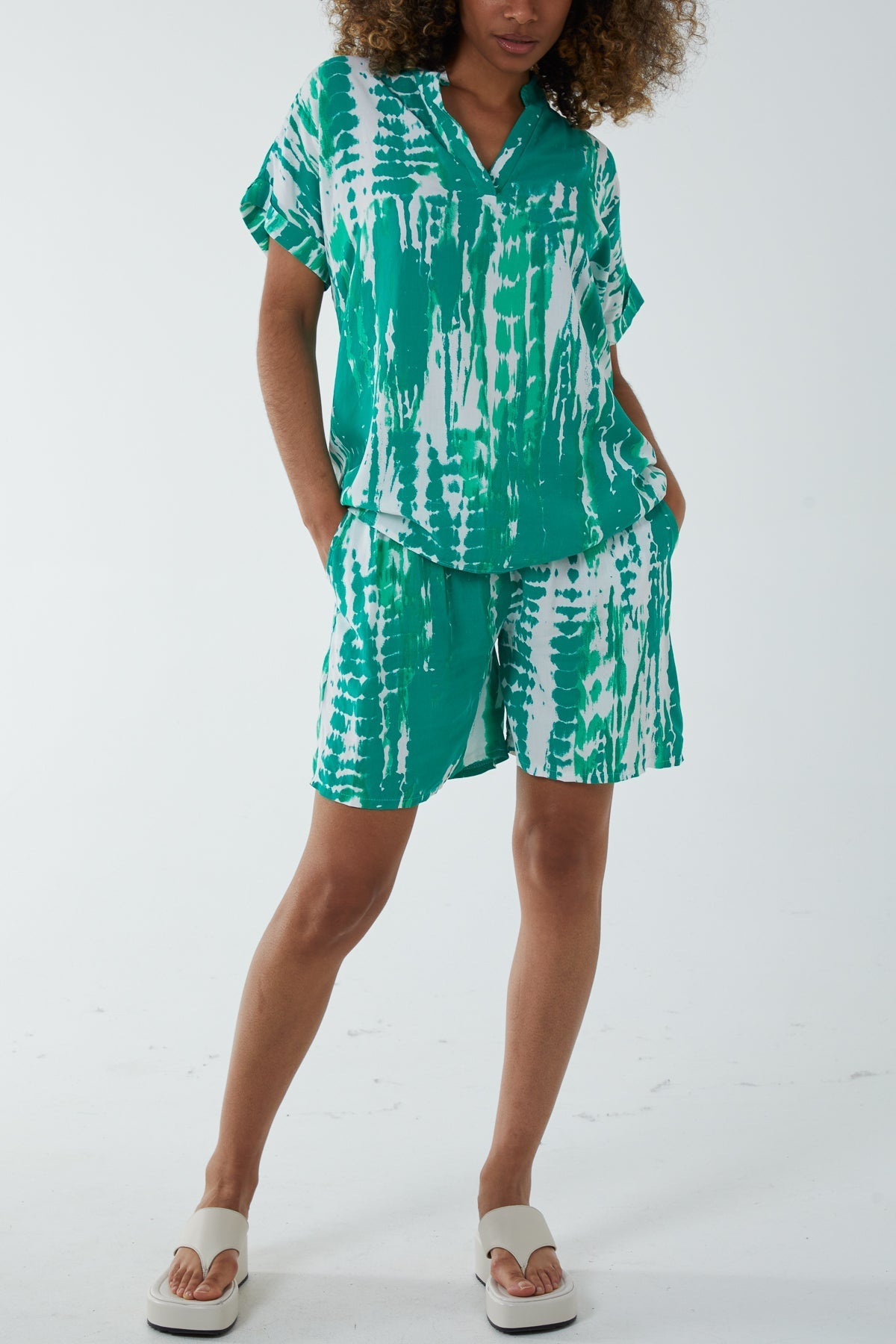 Tie Dye Co-Ord Set with Shorts For Women  - Dropwear