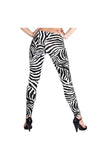 Plus Size Zebra Print Leggings For Women  - Dropwear