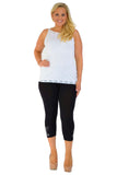Black Plus Size 3/4 Butterfly Sequin Leggings For Women 24-26 - Dropwear