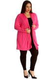 Purple Plus Size Lace Back Open Pleated Cardigan For Women 20-22 - Dropwear