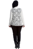 Red Floral Lace Back Cardigan Open Top For Women 14 - Dropwear
