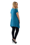 Orange Butterfly Hanky Hem Short Sleeve Top For Women 20 - Dropwear