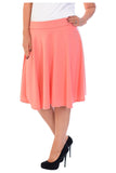 Teal Flared Elastic Waist Skater Skirt For Women 16 - Dropwear