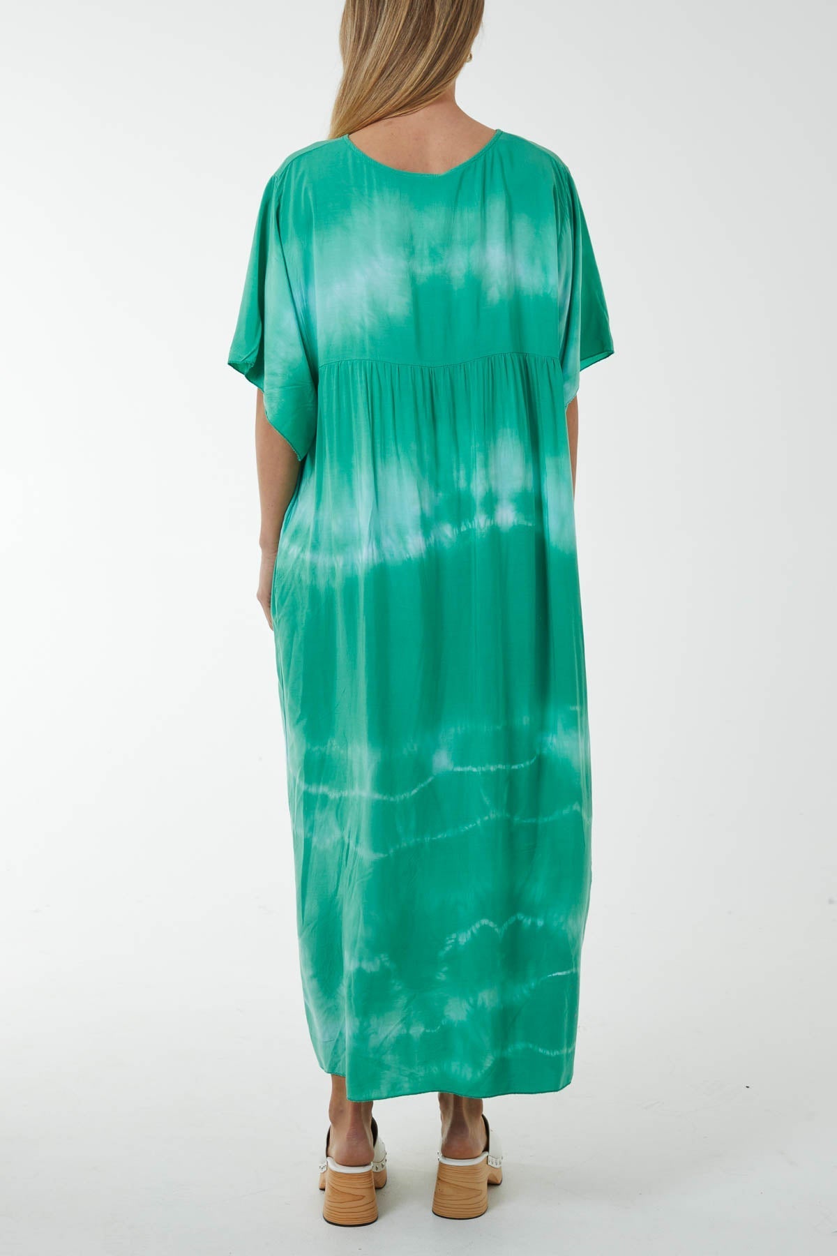 V-Neck Tie Dye Maxi Dress For Women  - Dropwear