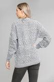 Red Chunky Cable Knit Long Sleeve Cardigan For Women 8-10 - Dropwear