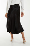 Waistband Satin Midi Skirt For Women  - Dropwear