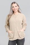 Red Chunky Cable Knit Long Sleeve Cardigan For Women 12-14 - Dropwear