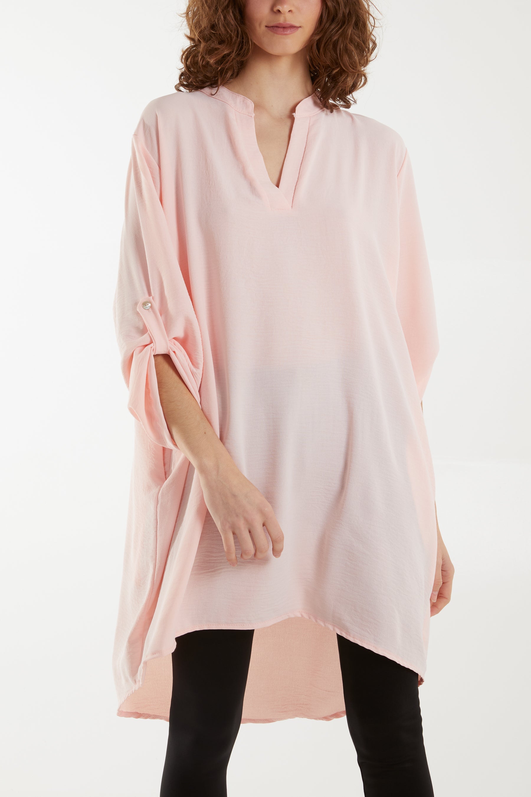 Jade V-Neck Button Sleeve Long Top For Women ONE SIZE - Dropwear