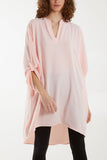 Jade V-Neck Button Sleeve Long Top For Women ONE SIZE - Dropwear