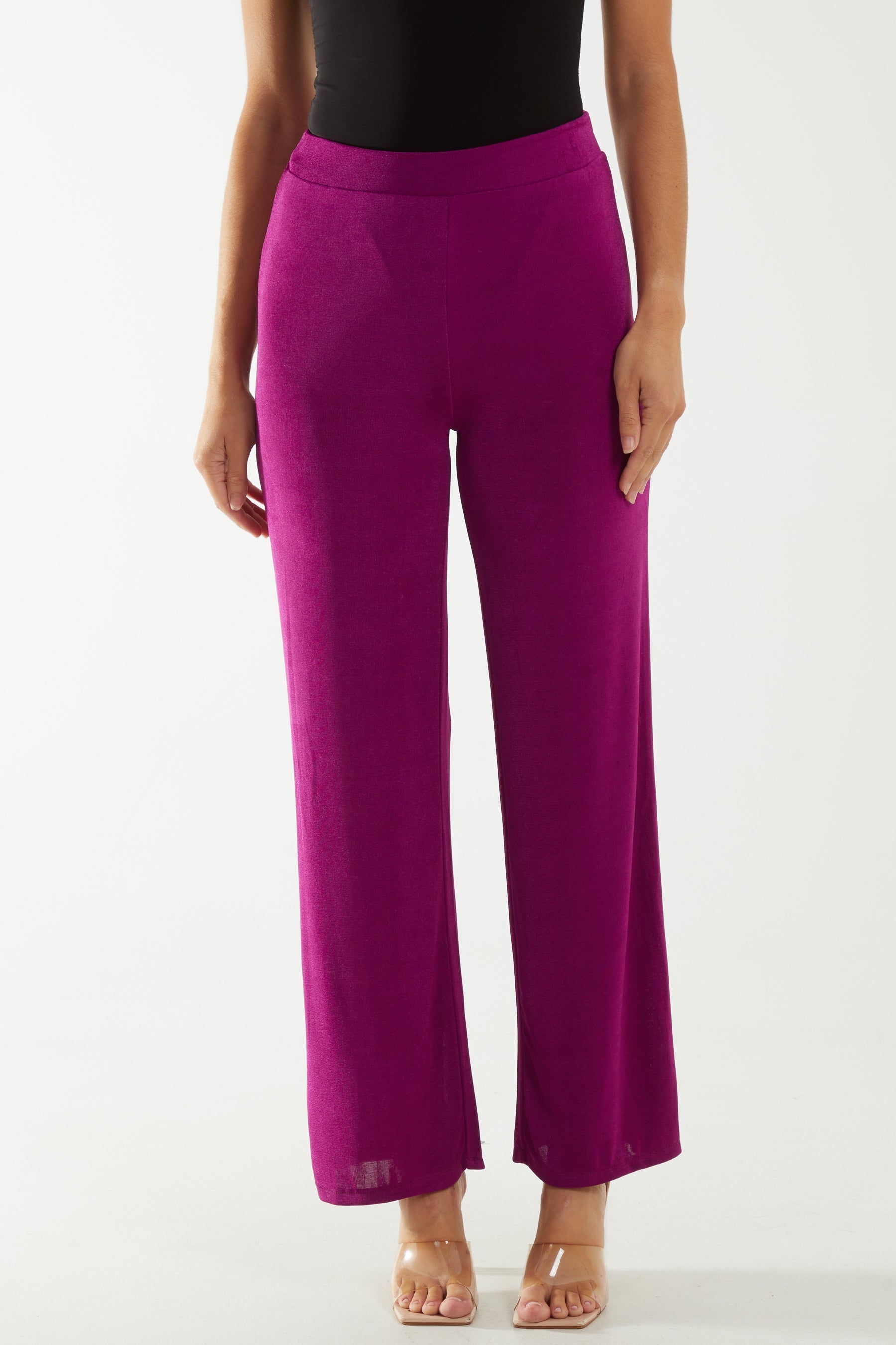 Wide Leg Acetate Trousers For Women  - Dropwear