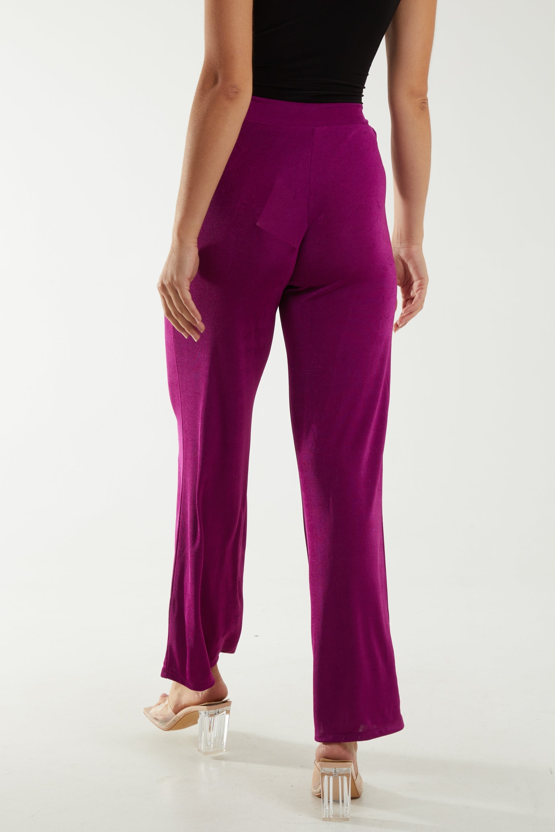 Wide Leg Acetate Trousers For Women  - Dropwear