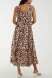Sleeveless Abstract Print Maxi Dress For Women  - Dropwear