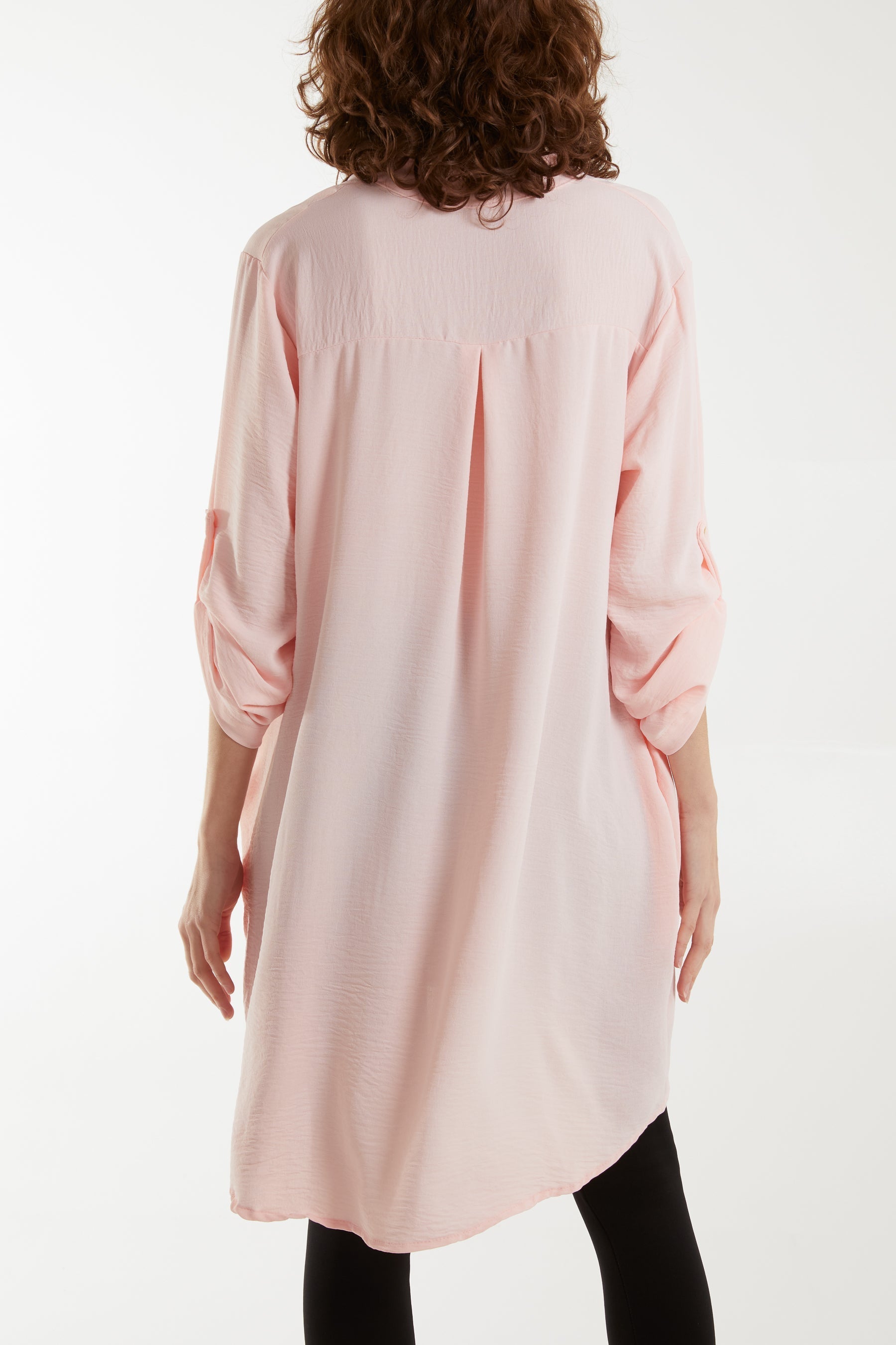 Khaki V-Neck Button Sleeve Long Top For Women ONE SIZE - Dropwear