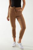 Magic Drawstring Pockets Crushed Trouser For Women  - Dropwear