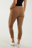 Magic Drawstring Pockets Crushed Trouser For Women  - Dropwear