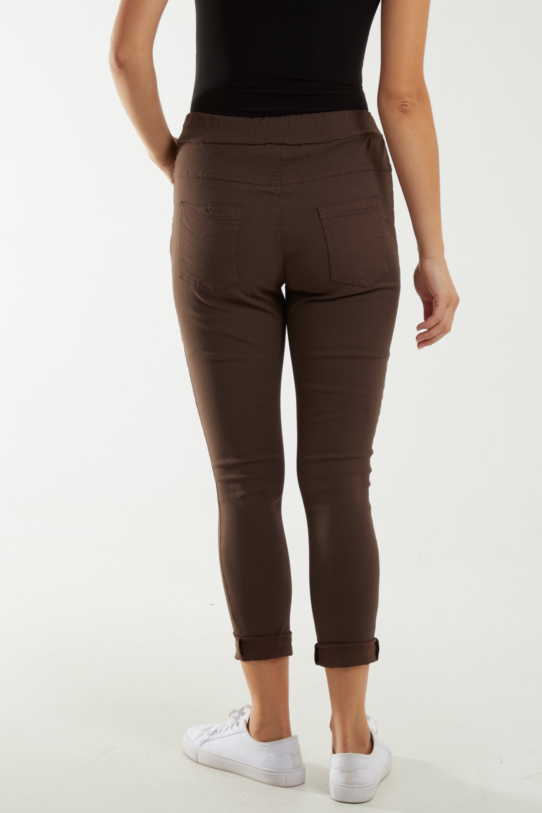 Magic Drawstring Pockets Crushed Trouser For Women  - Dropwear