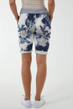 Light Denim Contrasted Waist Floral Shorts For Women 10 - Dropwear